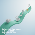 Chart showing dollar-cost averaging strategy in crypto with recurring fixed-dollar purchases over time, smoothing out market