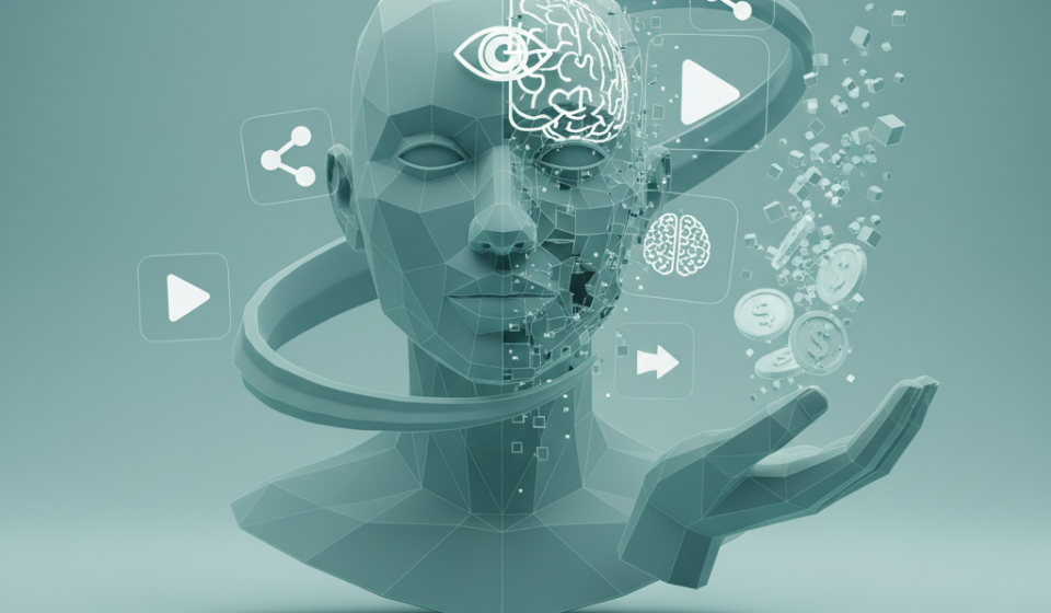 Illustration of How AI Deepfake Scams Use Influencer Faces to Steal Millions