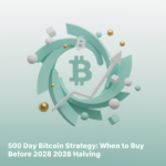 Bitcoin price chart showing 500-day cycle pattern with optimal buying windows before 2028 halving event